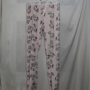 Pink unicorn pajama pants